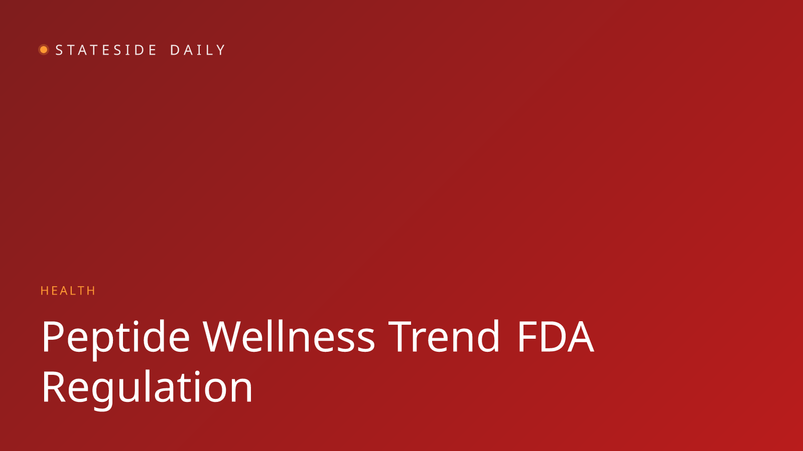 The Peptide Craze: What the Hype Is, What Science Says, and Why the FDA Is Watching