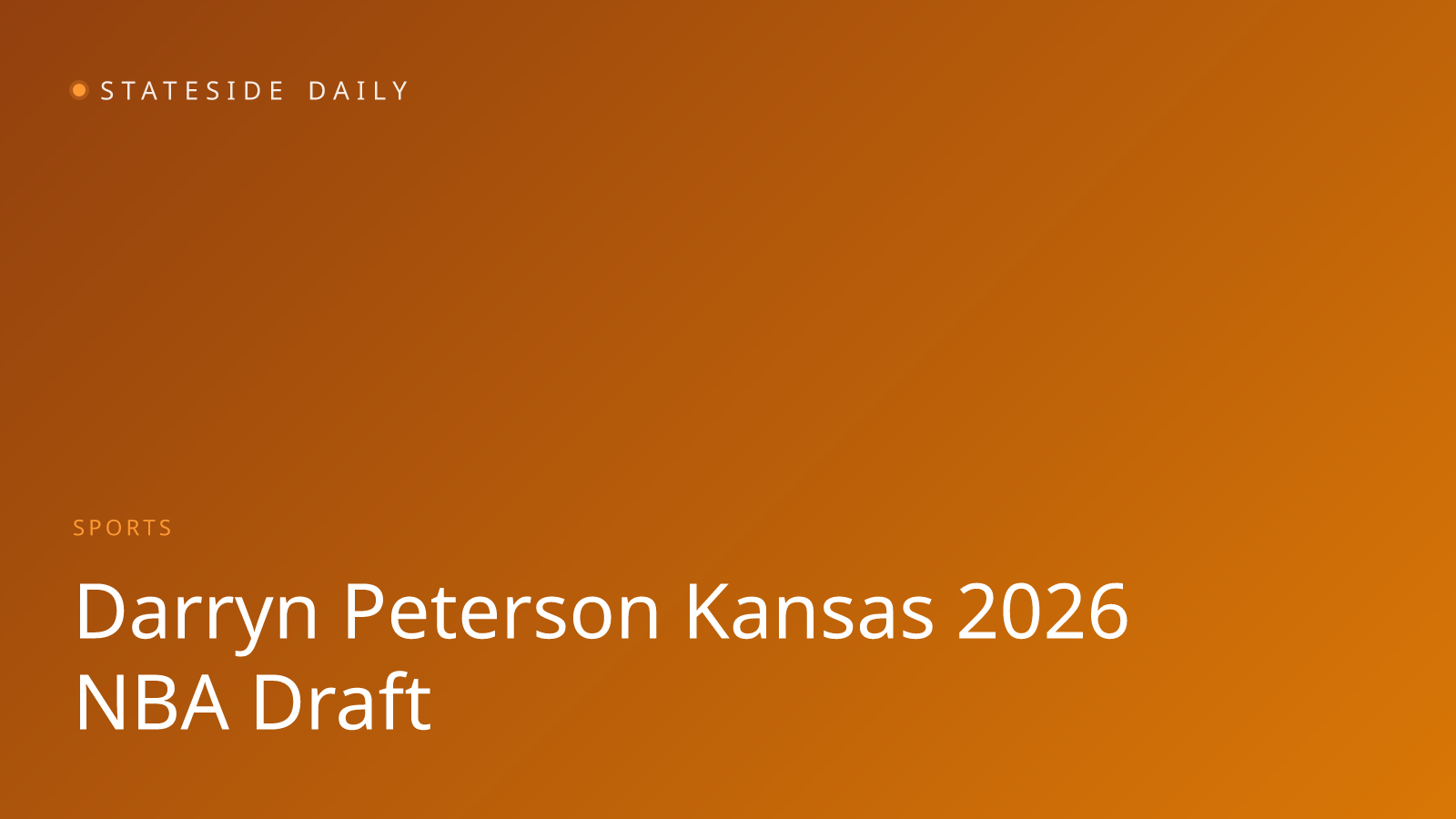 Kansas Freshman Darryn Peterson Declares for 2026 NBA Draft